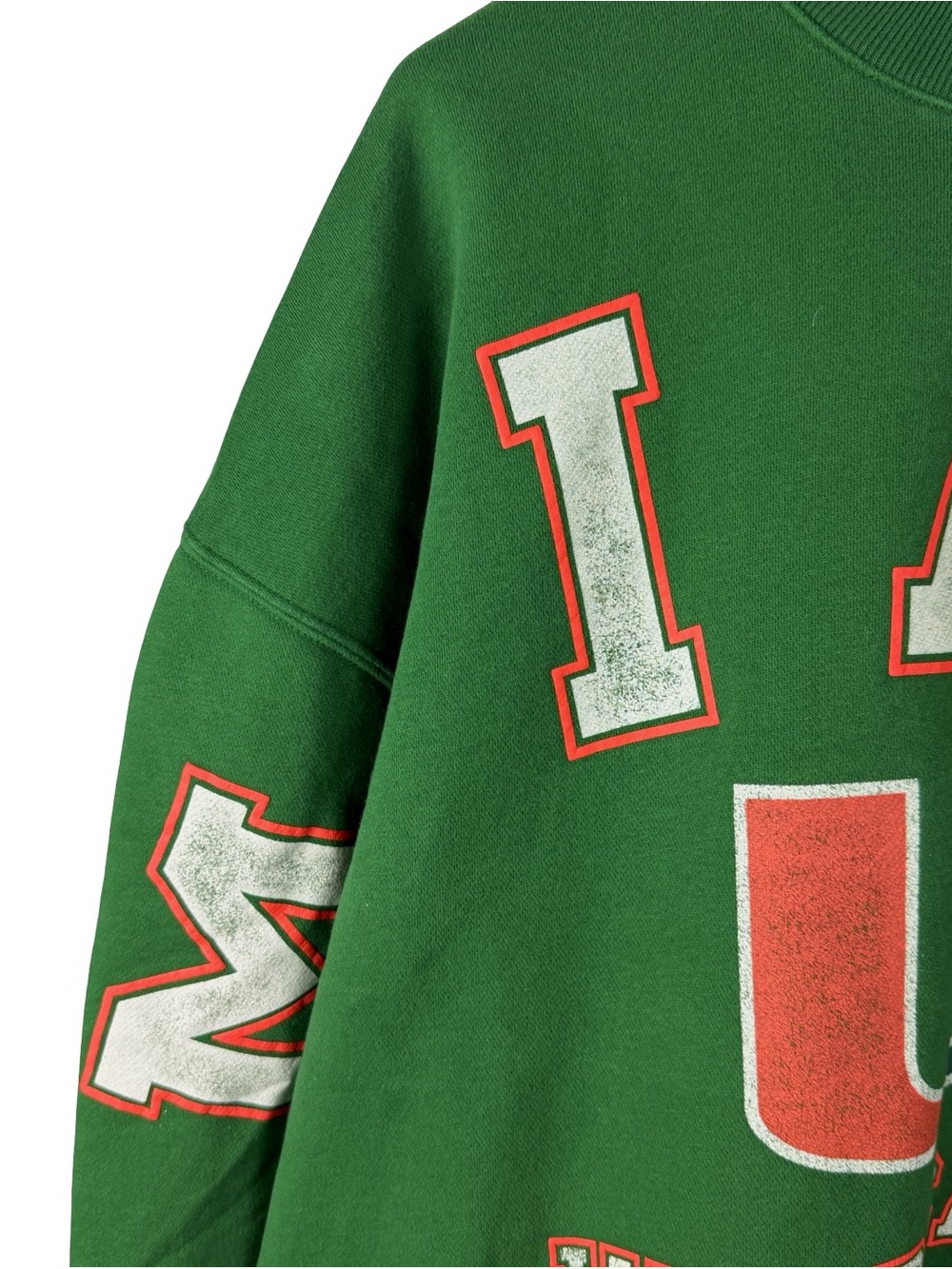 Mens Y2K Hollister Miami Hurricanes Vintage Style Spellout Sweatshirt Size L - Picture 3 of 8